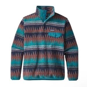 Patagonia Laughing Waters Elwha Blue Snap-T Synchilla Fleece RARE XS